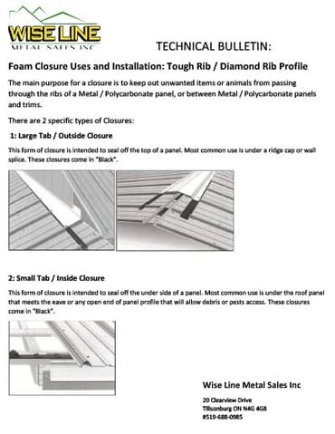 Foam Closure Purpose and Installation — cover