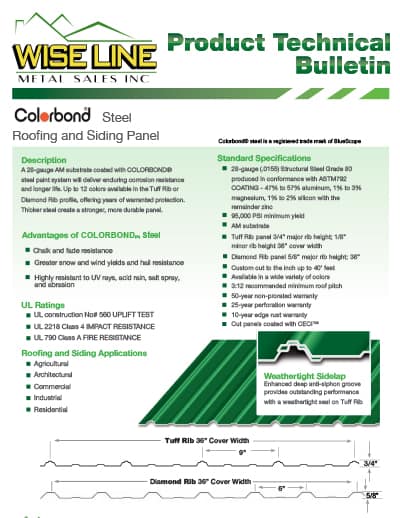 Colorbond Technical Bulletin